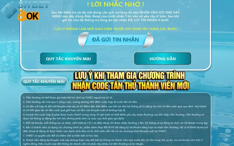 Một số lưu ý khi tham gia chương trình nhận code tân thủ SHBET