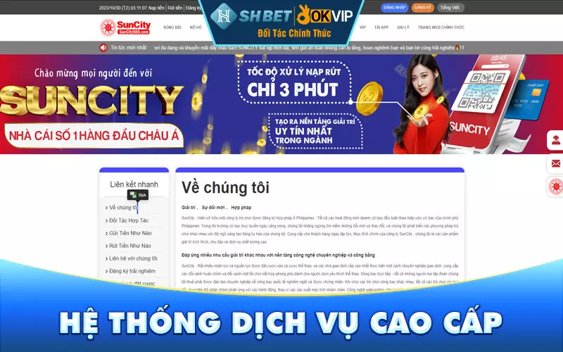 Hệ thống dịch vụ cao cấp