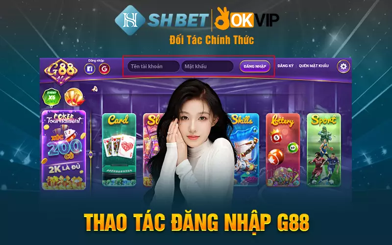 Thao tác đăng nhập G88